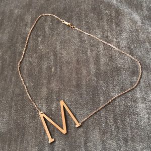 18K Gold Plated XL “M” Initial Necklace